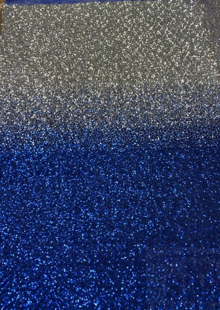 Ombre Sequins- Silver To Royal — Textile Discount Outlet